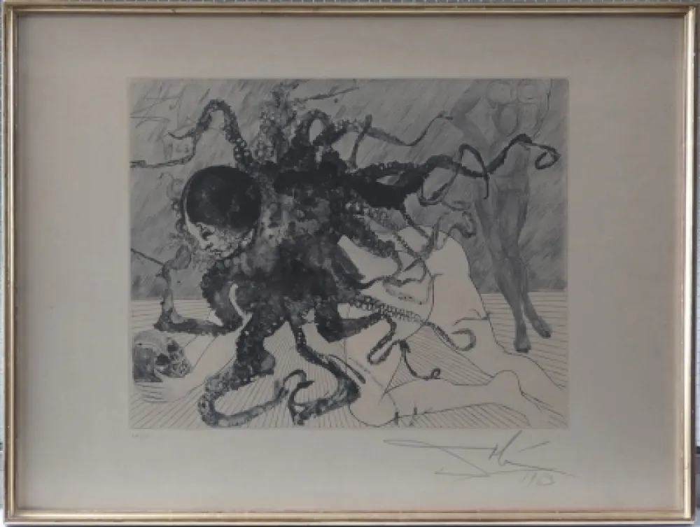 Etching And Aquatint Dali - Mythologie : Medusa