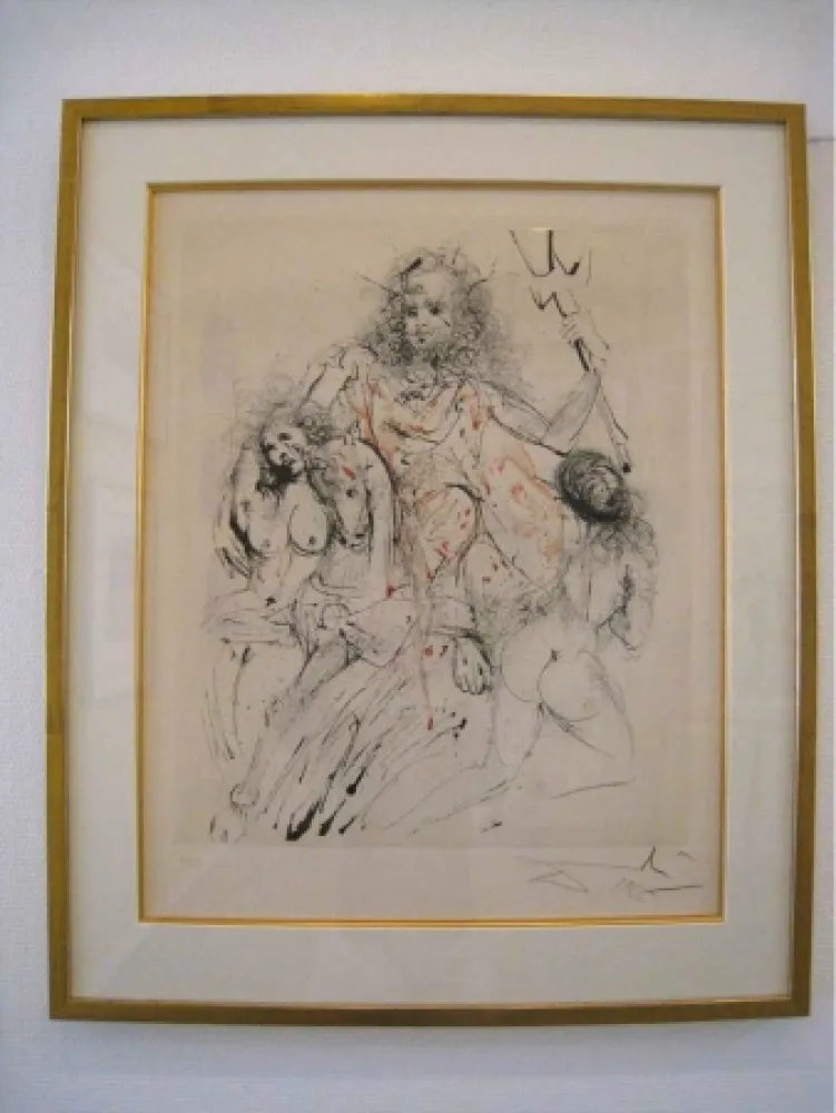 Etching Dali - Mythologie: Poseidon
