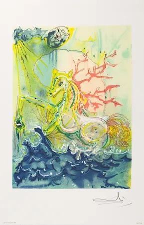 Lithograph Dali - Neptune