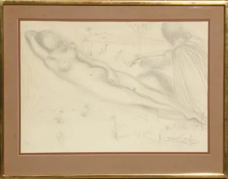 Lithograph Dali - Nu a la Guitarre (Serenade) from the Nudes Suite