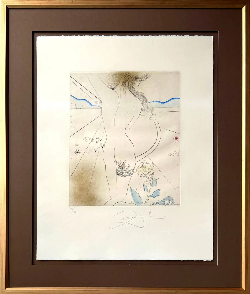 Drypoint Dali - Nu à la jarretière (Nude with Garter)