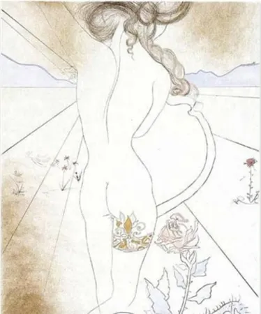 Screenprint Dali - Nu a la Jarretiere (Nude with Garter)