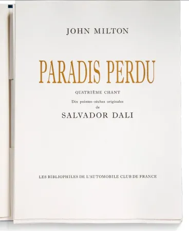 Illustrated Book Dali - Paradis Perdu/ Milton