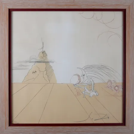 Etching Dali - Paysage fossile imaginaire, 1968/1980 - Hand-signed