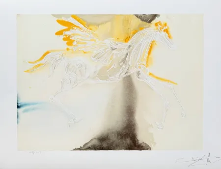 Lithograph Dali - Pégase