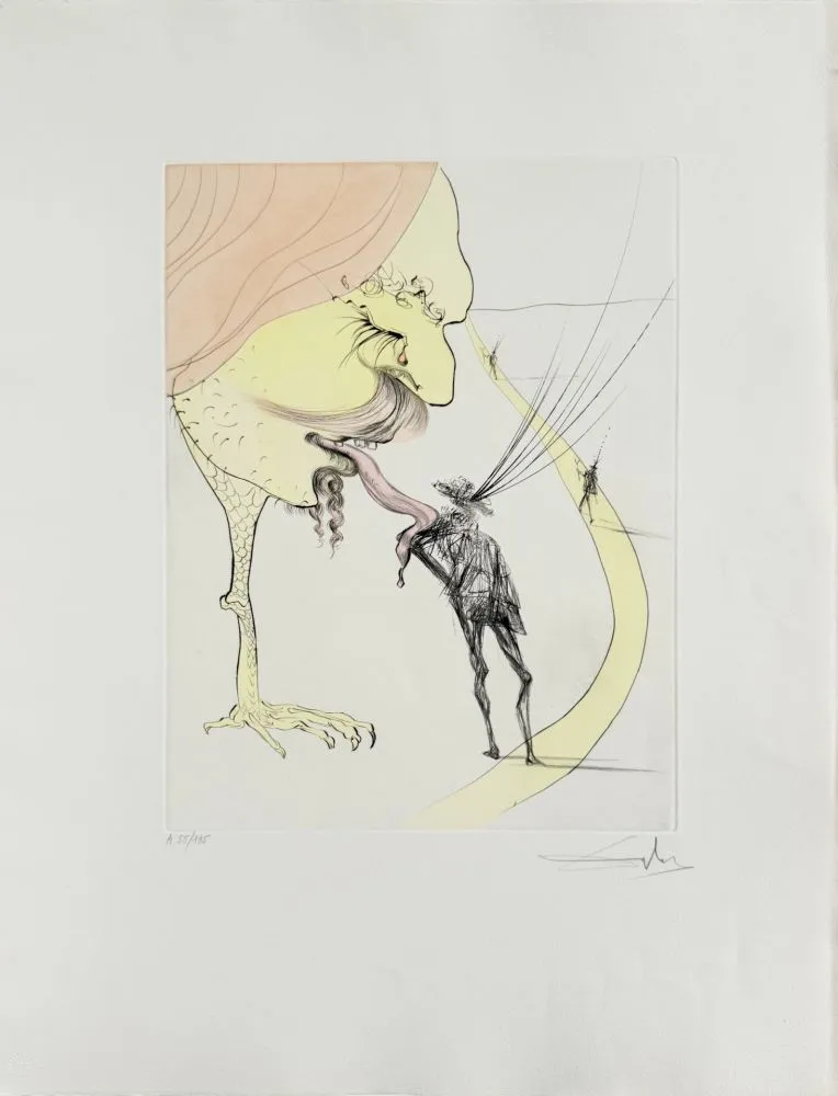 Engraving Dali - Picasso: A Ticket for Glory