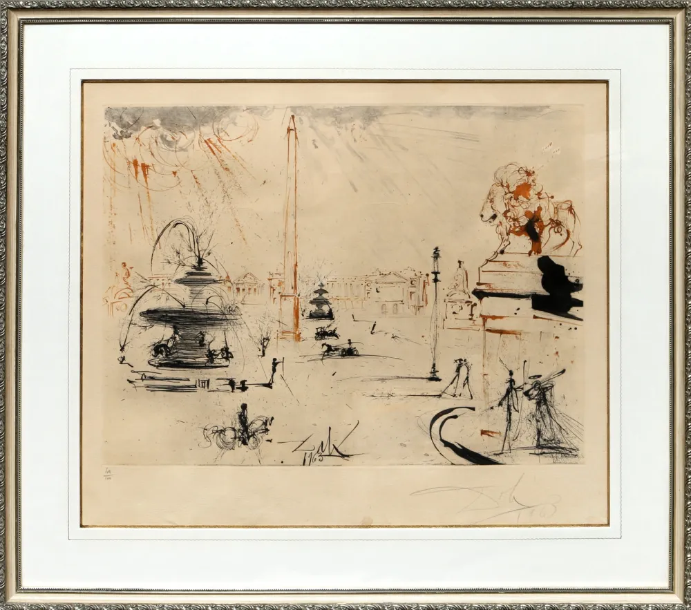 Etching And Aquatint Dali - Place de la Concorde