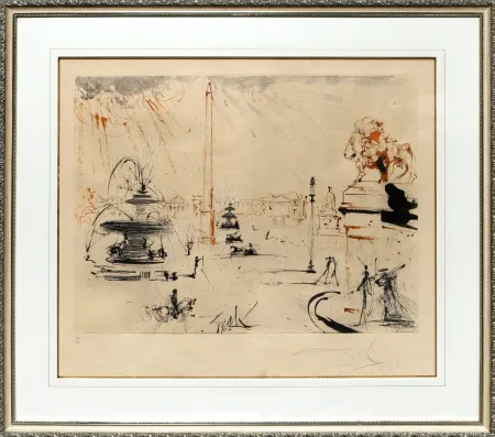 Etching And Aquatint Dali - Place de la Concorde