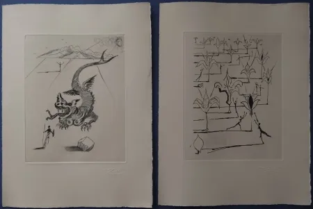 Etching Dali - Poemes de Mao Tse Toung (With suite)