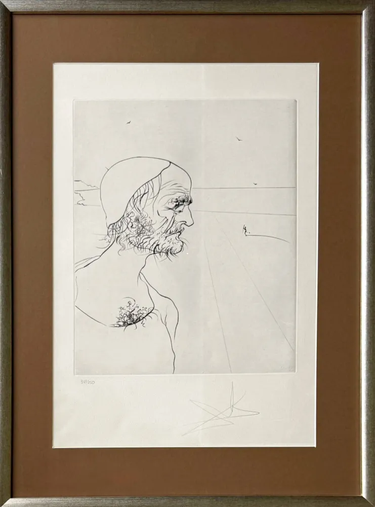 Engraving Dali - Portrait