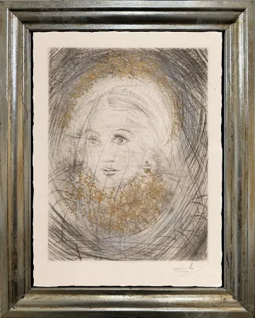 Drypoint Dali - Portrait of  Marguerite