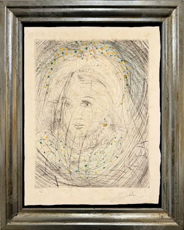 Drypoint Dali - Portrait of  Marguerite