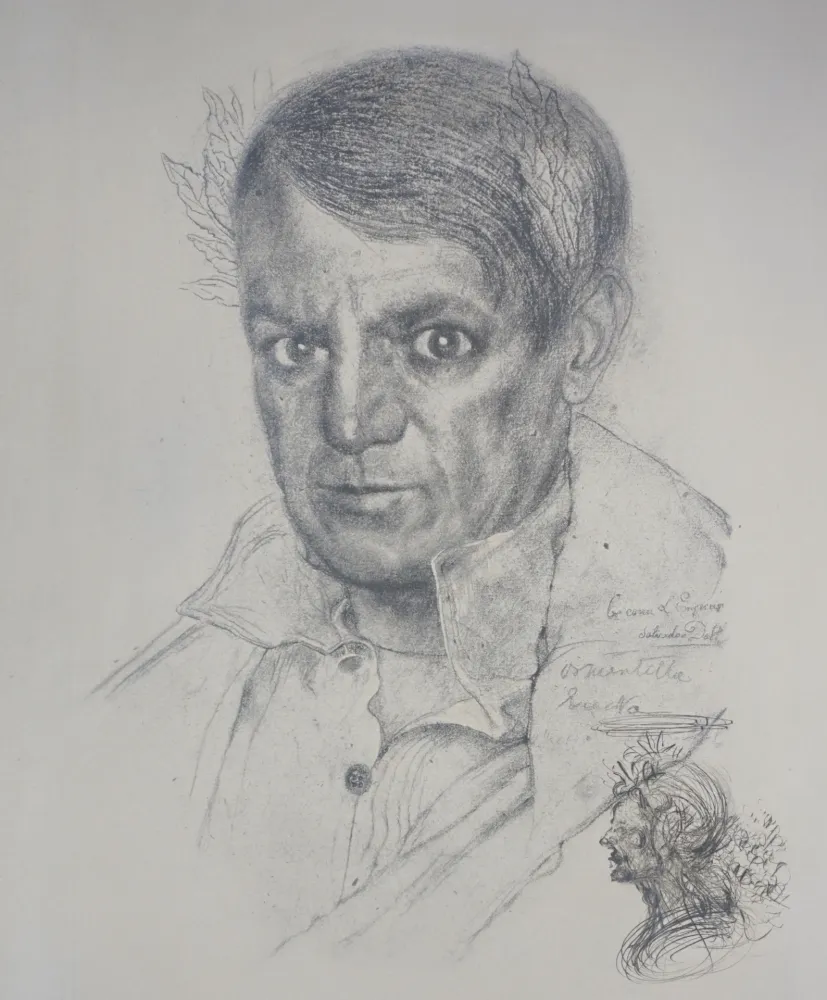 Etching Dali - Portrait of Picasso