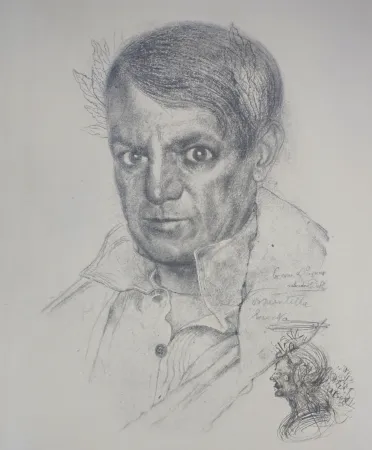 Etching Dali - Portrait of Picasso