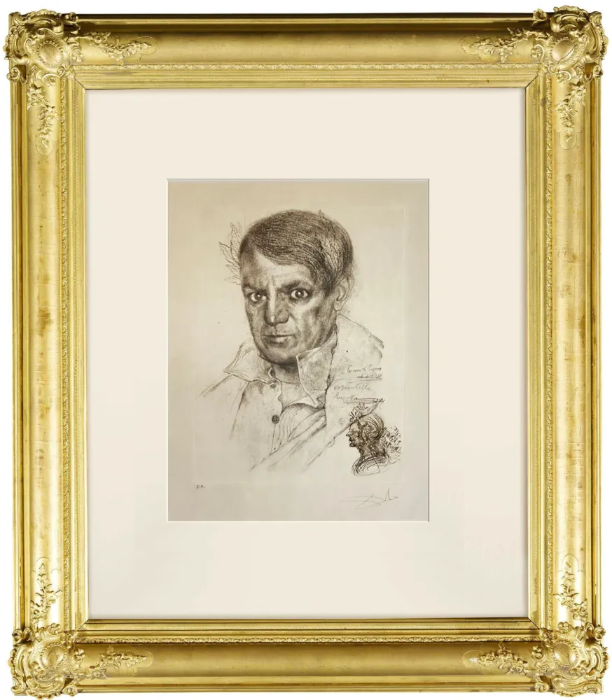 Drypoint Dali - Portrait of picasso