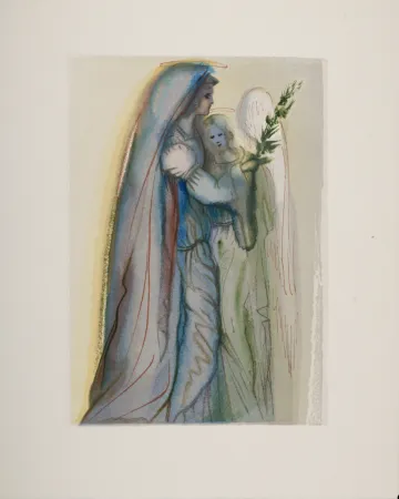 Woodcut Dali - Préparation à la prière finale, 1963