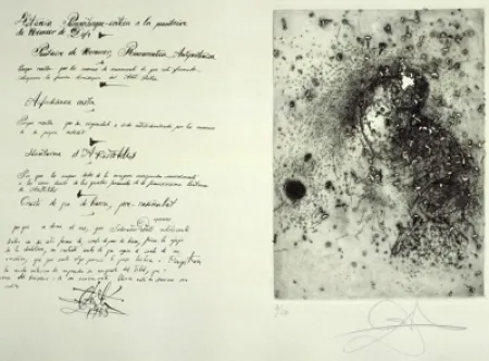 Etching Dali - Puntaire de Vermeer (La Dentellière)