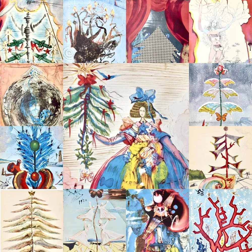 No technical de Salvador Dali, Rare gift for this Christmas: a collection of 13 original vintage Christmas cards (1958 - 1970) on Amorosart No technical de Salvador Dali, Rare gift for this Christmas: a collection of 13 original vintage Christmas cards (1958 - 1970) on Amorosart