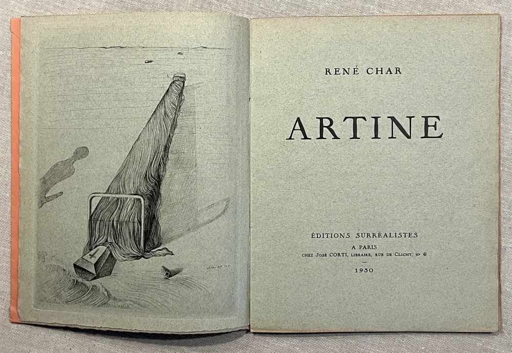 Illustrated Book Dali - René Char. ARTINE. Avec une gravure de Salvador DALI (1930)