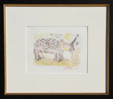 Etching Dali - Rhinoceros
