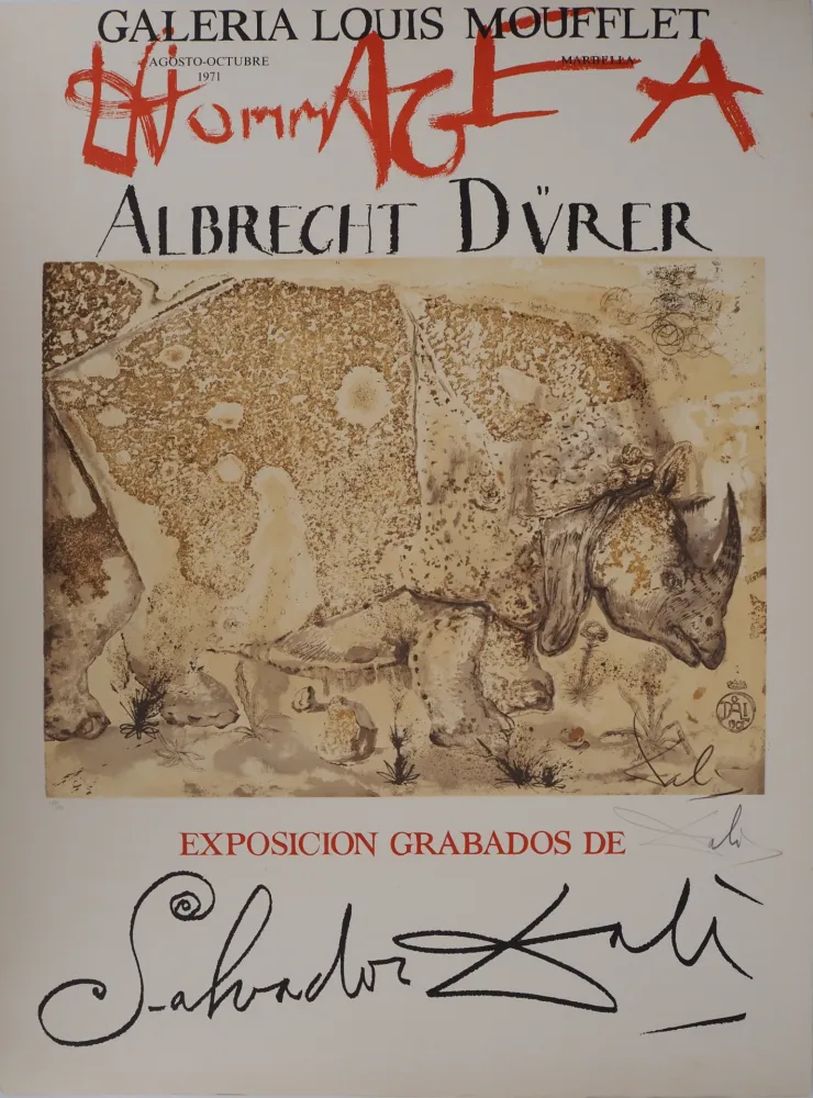 Lithograph Dali - Rhinocéros : Hommage à Albrecht Dürer