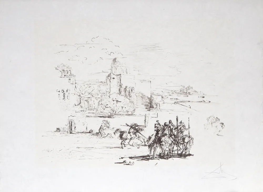 Engraving Dali - Road To Ampurdam (Rome and Cadaques)