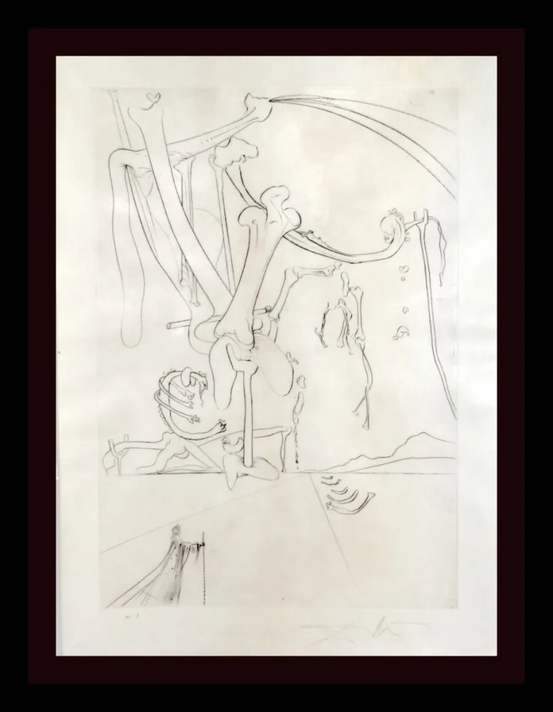 Etching Dali - Roi, je t’attends a Babylone Des Rois Pendus aux Arbes...