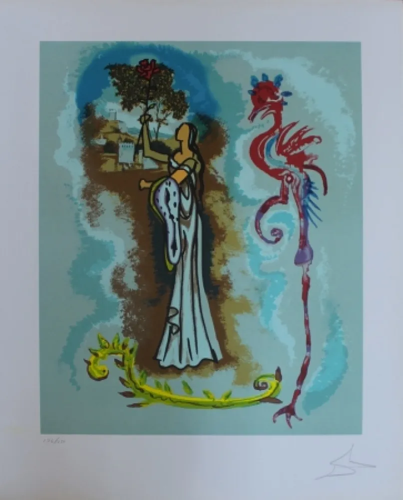 Lithograph Dali - Rowena, from Ivanhoe Series
