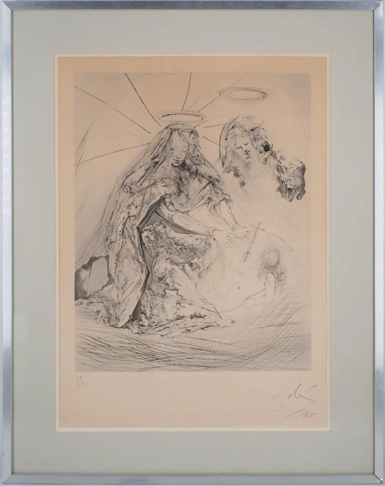 Etching Dali - Sainte Anne