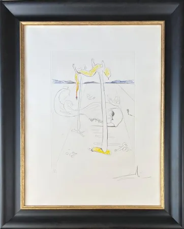 Drypoint Dali - Salvador Dalí (1904-1989) - Color drypoint etching on Arches paper - 1973