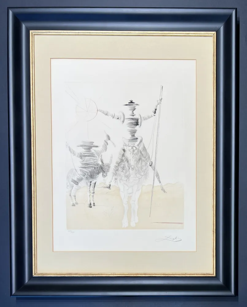 Etching Dali - Salvador Dalì (1904–1989)  -Don Quichotte et Sancho Pança - Etching and aquatint