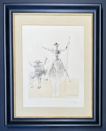Etching Dali - Salvador Dalì (1904–1989)  -Don Quichotte et Sancho Pança - Etching and aquatint