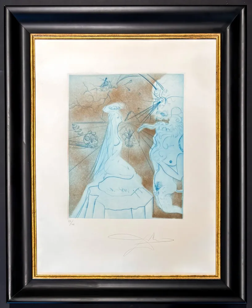 Etching Dali - Salvador Dalì (1904-1989) - Femme a coussin - Drypoint, etchings - 1969