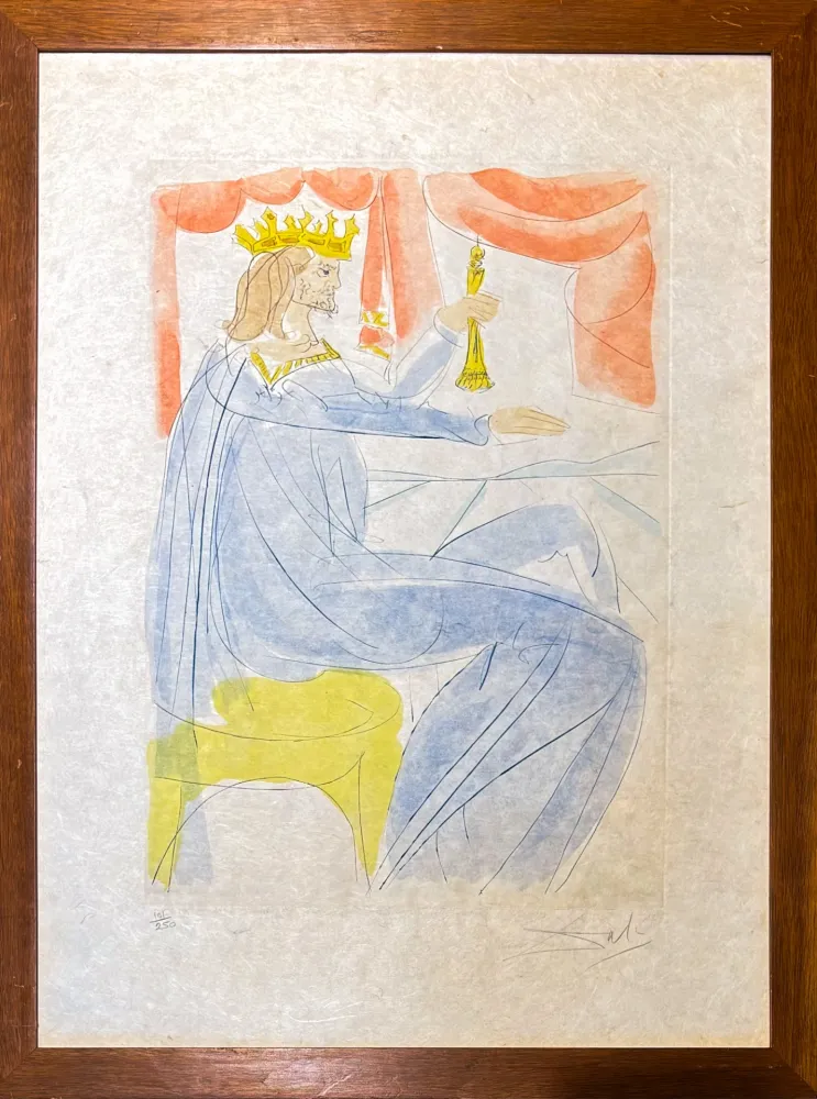 Drypoint Dali - Salvador Dalí (1904-1989) - King Solomon - drypoint, etching - 1975