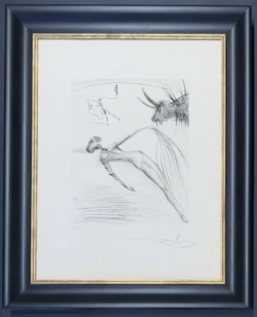 Drypoint Dali - Salvador Dalí  (1904-1989) - La cogida y la muerte - Drypoint, etching on Arches paper - 1973