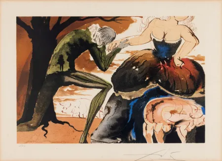 Lithograph Dali - Salvador Dalí (1904–1989) - Le baise-maine - Lithograph on paper - 1971