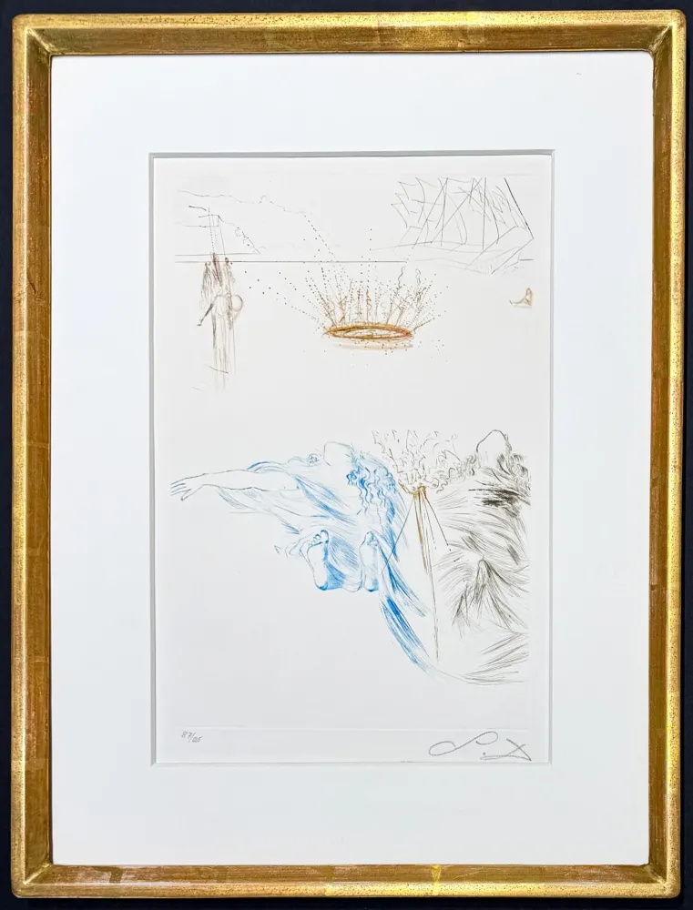 Etching Dali - Salvador Dalí (1904–1989) – Le Testament de Tristan – Colour-printed drypoint etching – 1970