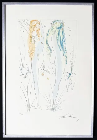 Etching Dali - Salvador Dalí (1904–1989) – Return, O Shulamite – Etching with stencil and gilding on Arches paper – 1971