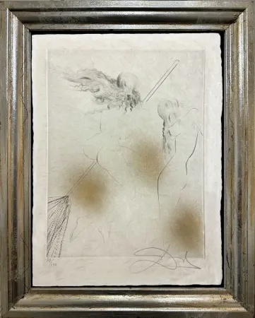 Etching Dali - Sorciere au balai