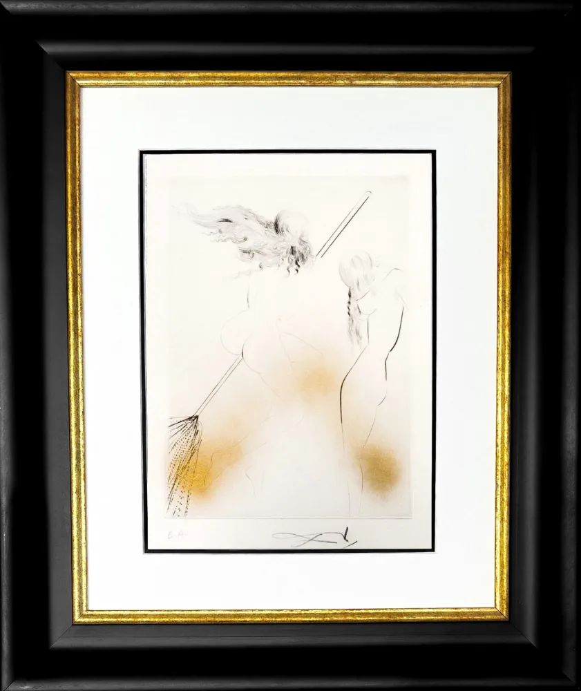 Etching Dali - Sorcière au Balai