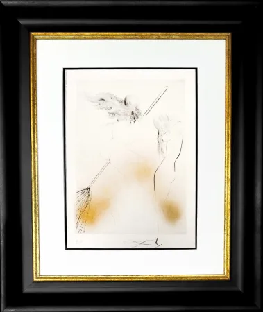 Etching Dali - Sorcière au Balai
