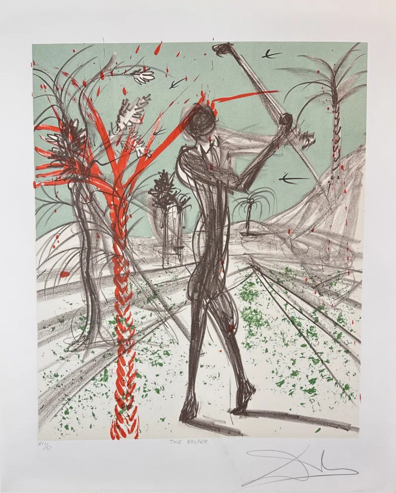 Lithograph Dali - Sports The Golfer