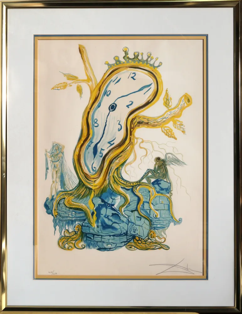 Lithograph Dali - Stillness of Time (Tree Clock)