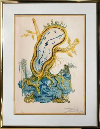 Lithograph Dali - Stillness of Time (Tree Clock)