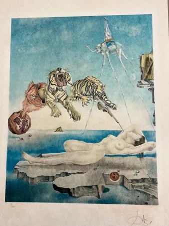 Lithograph Dali - Sueño causado por el vuelo de una abeja en torno a una granada un segundo antes de despertar