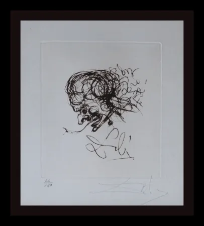 Etching Dali - Symbols Devil