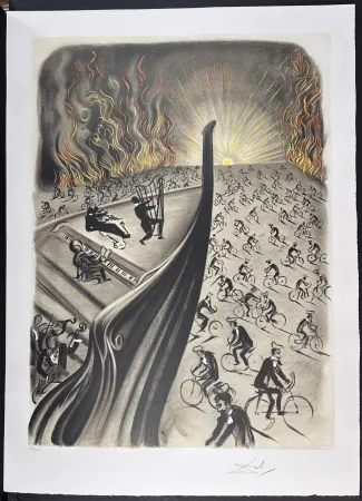 Lithograph Dali - Symphony Bicyclette