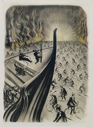 Lithograph Dali - SYMPHONY BICYCLETTE