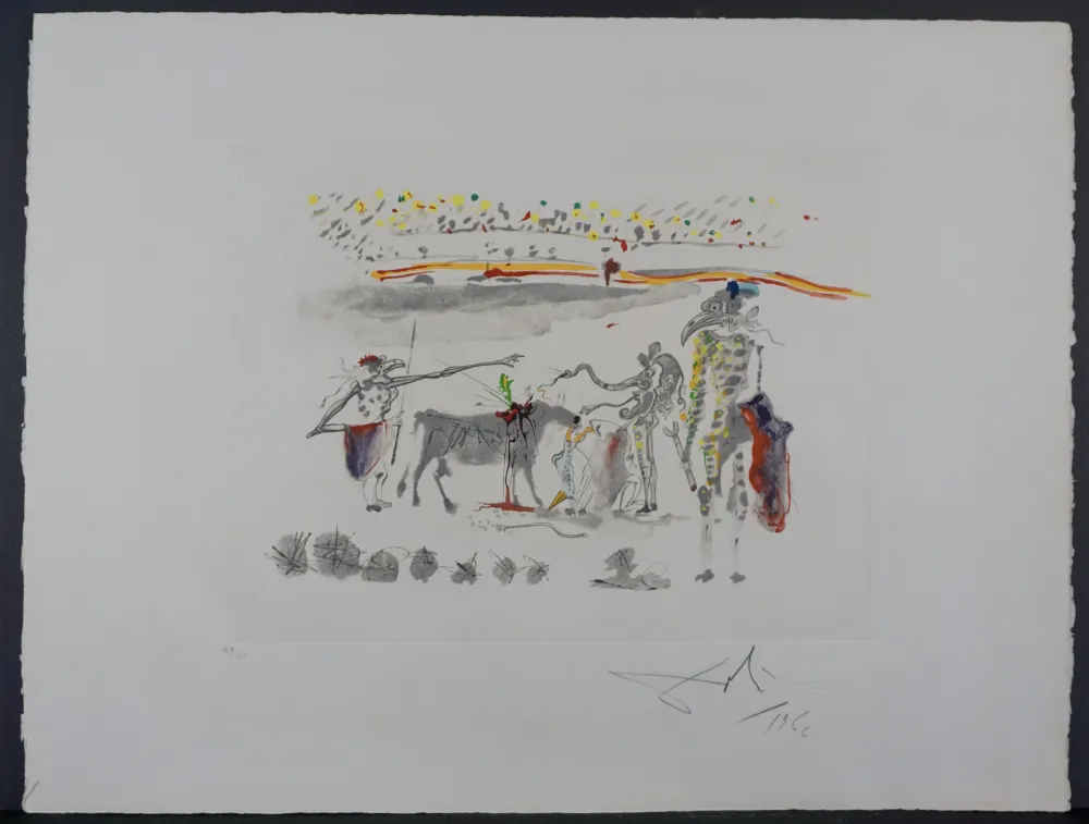 Etching Dali - Tauramachie Surrealiste The Parrots