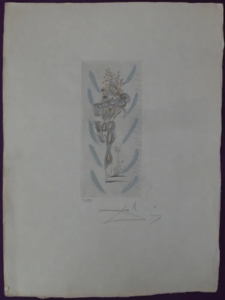 Engraving Dali - Tête d'épines
